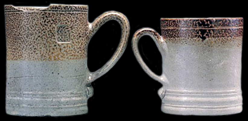 Salt glaze stoneware bottle produced by William Rogers, Yorktown, Virginia, 1720–1745, Vessel height: 10.75”